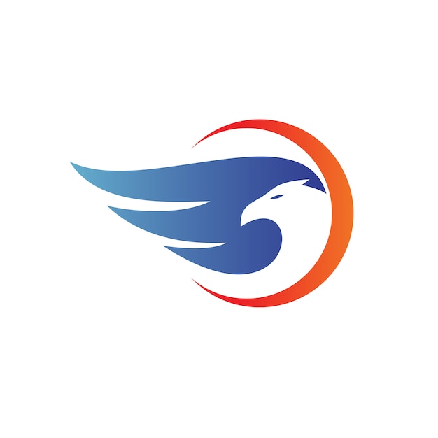 Águila en forma de media luna Vector Logo