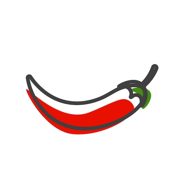 Guindilla roja icono lineal símbolo de fruta concepto de logotipo ilustración vectorial aislado