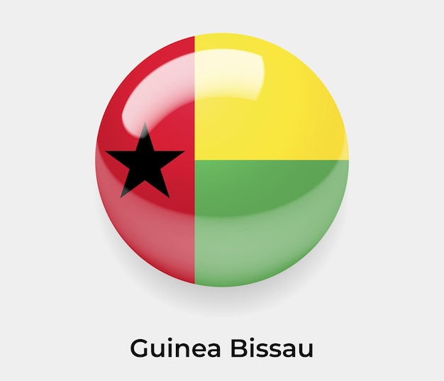 Guinea Bissau bandera brillante burbuja icono vector ilustración