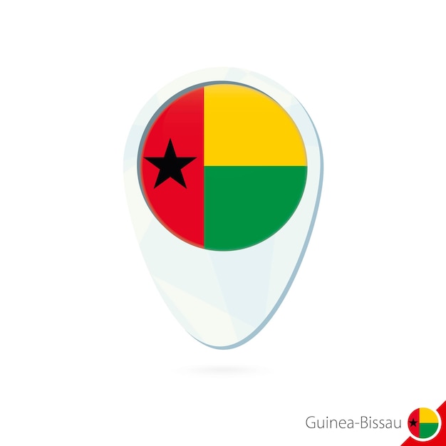 GuineaBissau bandera ubicación mapa pin icono sobre fondo blanco