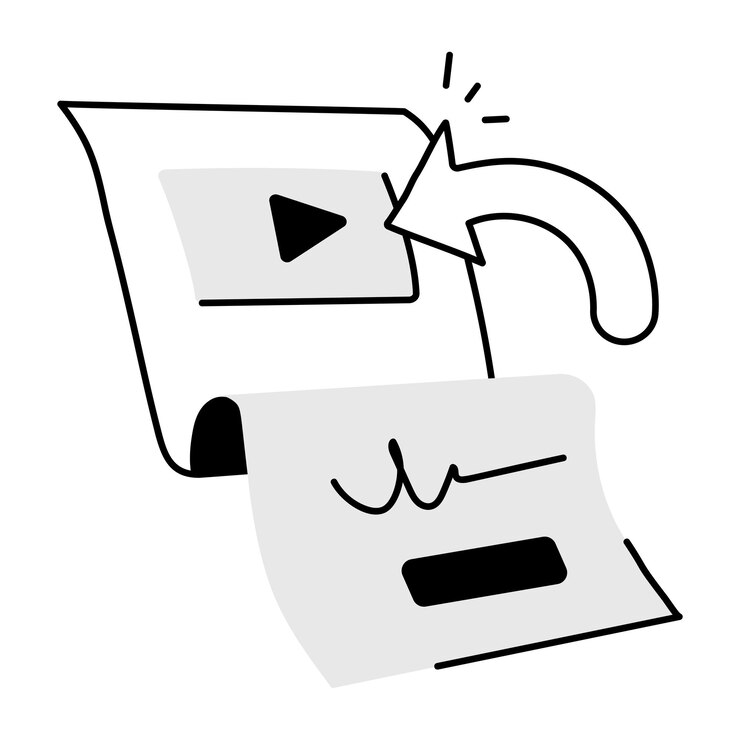 Vector guión de vídeo icono dibujado a mano moda