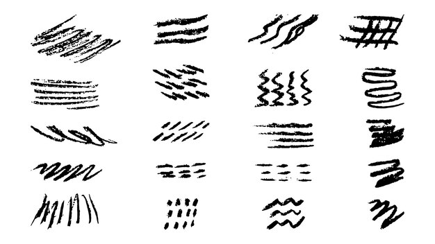 Guiones con la textura de un lápiz de carbón