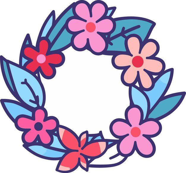 La guirlanda digital deleita los vectores estacionales los aros florales la extravagancia la maravilla vectorializada