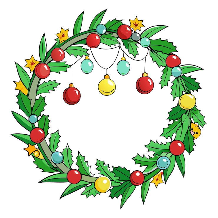 Vector guirlandas de navidad bonitas ilustración de dibujos animados vectoriales de feliz navidad