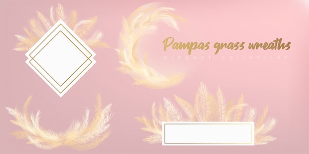 Guirnalda blanca de pampas de pasto.