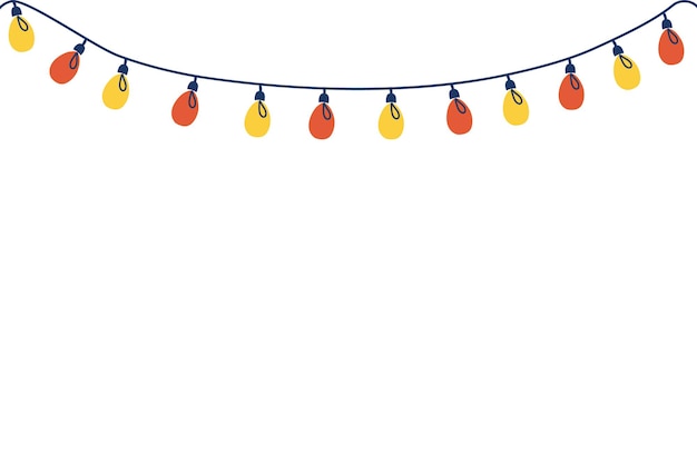 Guirnalda con bombillas amarillas y rojas Día nacional de las luces de Navidad
