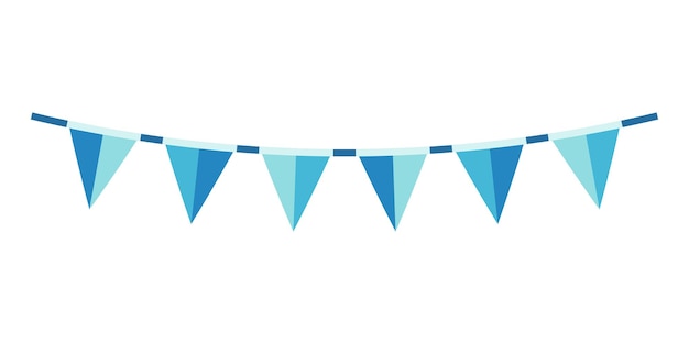 Guirnalda de carnaval con banderas aisladas sobre un fondo blanco Banderos decorativos de colores para cumpleaños