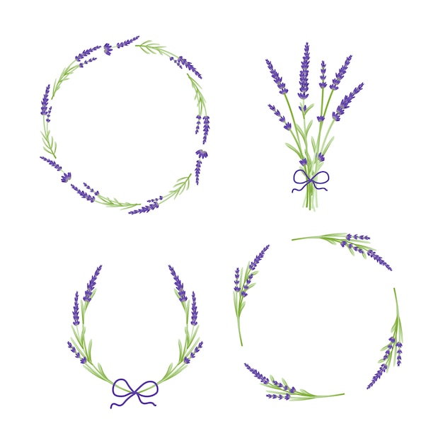guirnalda floral flores de lavanda