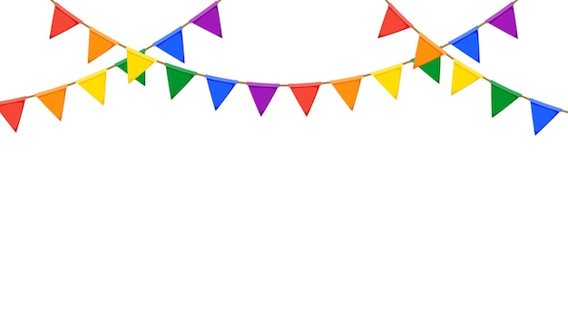 guirnalda LGBT. Cadena de banderines de colores del arco iris. Decoración de banderines de fiesta. Banderas de celebración del triángulo