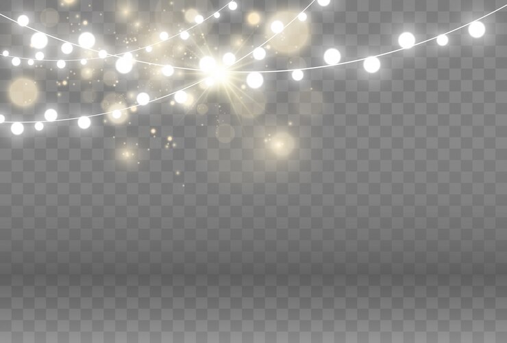 Vector guirnalda ligera sobre fondo transparente.