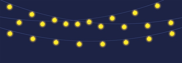 Guirnalda de luz colgante con bombilla amarilla brillante para la decoración festiva de la fiesta.