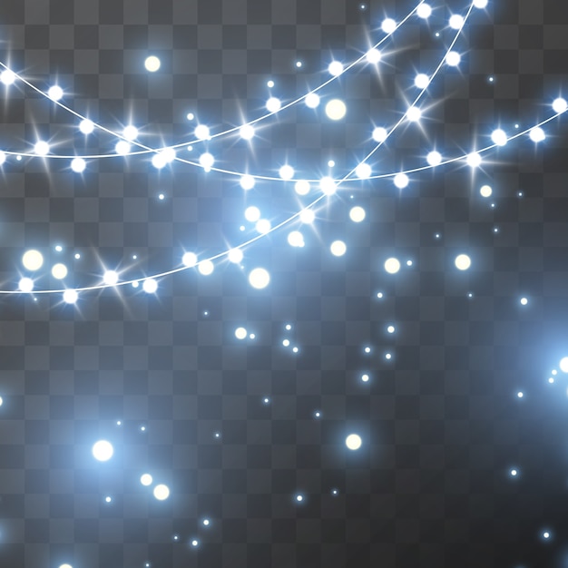 guirnalda de luz, efecto de luz especial, partículas de polvo mágico brillante.