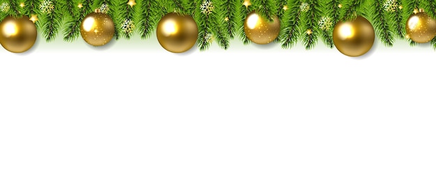 Guirnalda de Navidad y bola de oro de Navidad