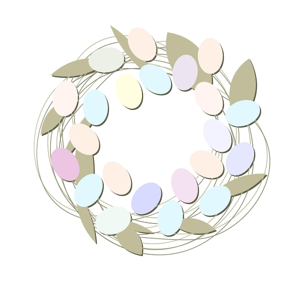 Guirnalda de Pascua pastel delicado ilustración vectorial