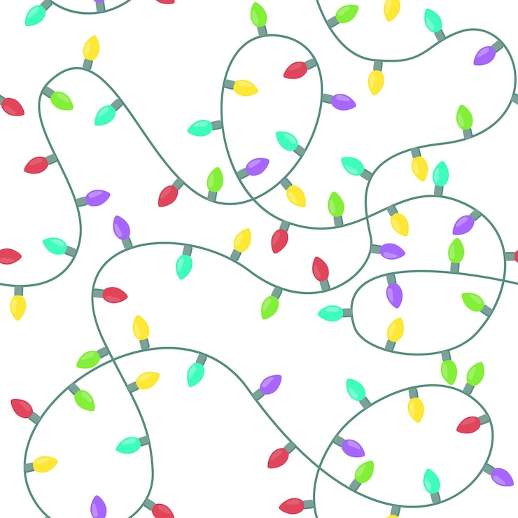 Vector guirnalda de patrón de bombillas para unas vacaciones.