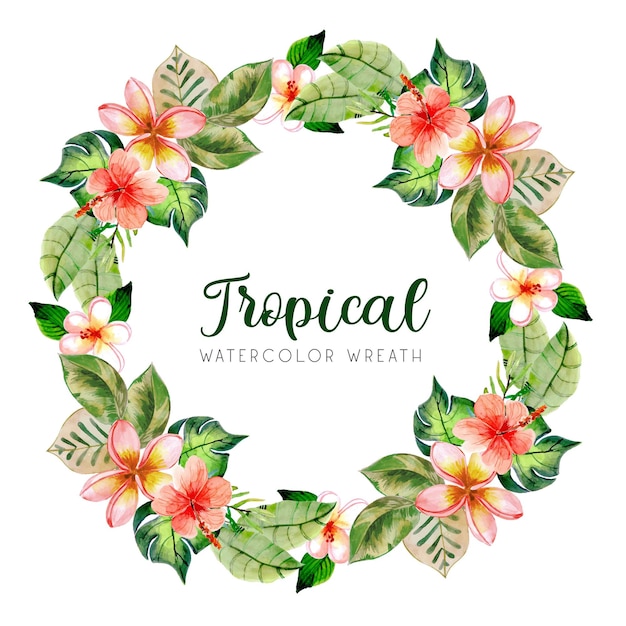 Guirnalda tropical de verano acuarela verde