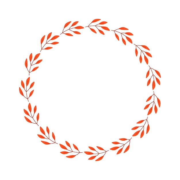 Guirnalda de vector de hojas de otoño y frutas en estilo acuarela. Hermosa corona redonda de hojas amarillas y rojas, bellotas, bayas, conos y ramas. Decoración para invitaciones, tarjetas de felicitación, carteles.