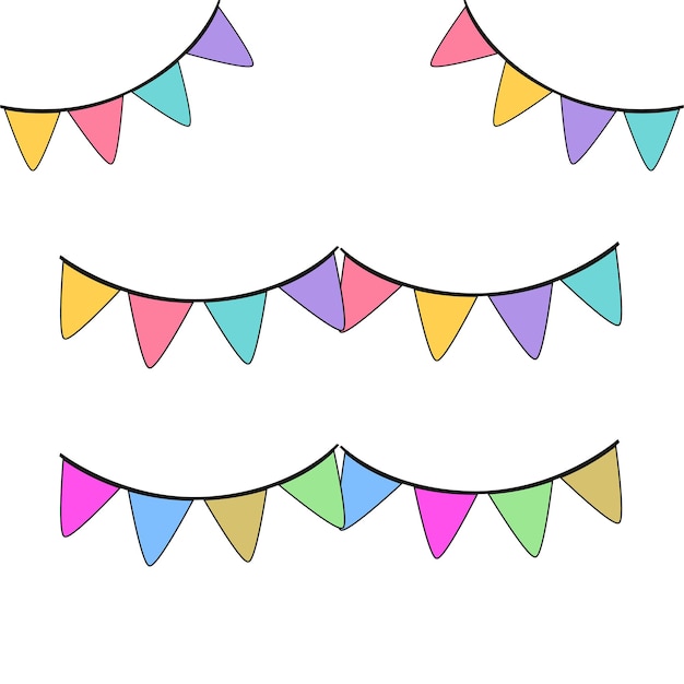 Guirnaldas de cumpleaños coloridas con geniales diseños