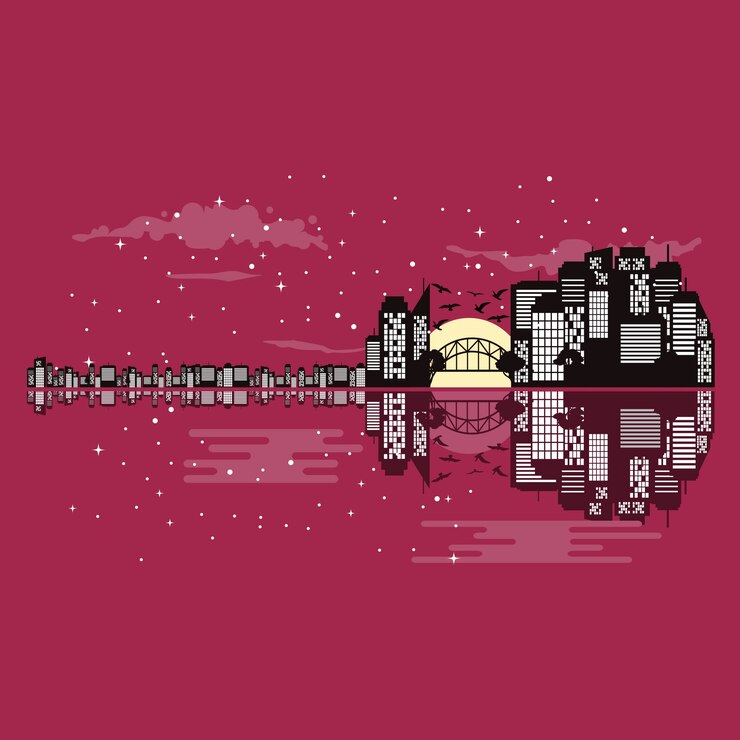 Vector guitar city