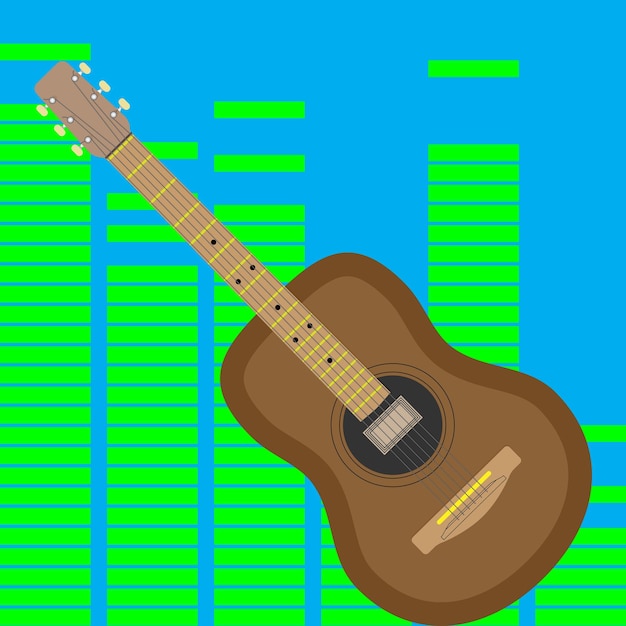 Vector guitarra acústica aislada música rock vector ilustración