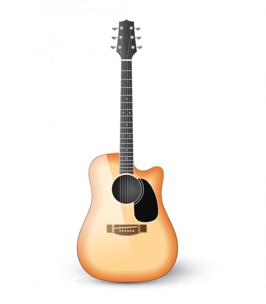 Vector guitarra acústica realista