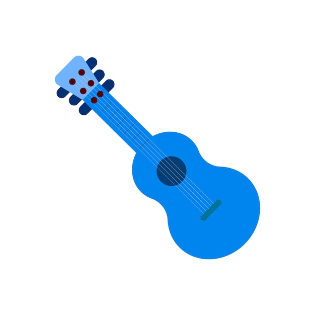 una guitarra azul con una caja azul en ella