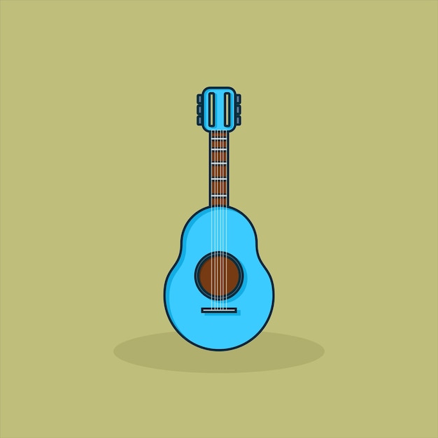 Guitarra azul para música.