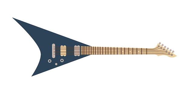 Guitarra eléctrica azul en estilo clip art Ilustración vectorial aislada para su diseño