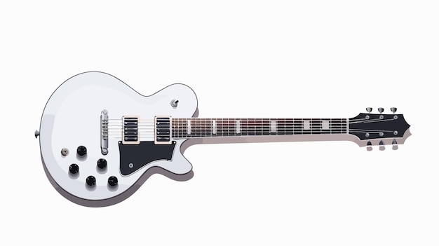 una guitarra eléctrica blanca y negra con una cara negra y blanca