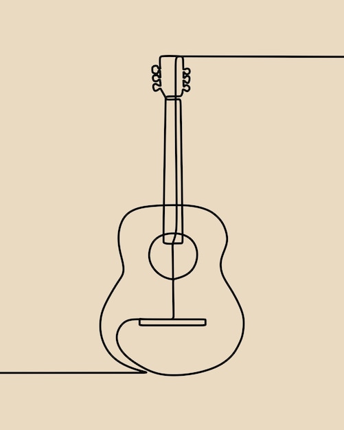 Vector guitarra en una línea de arte.