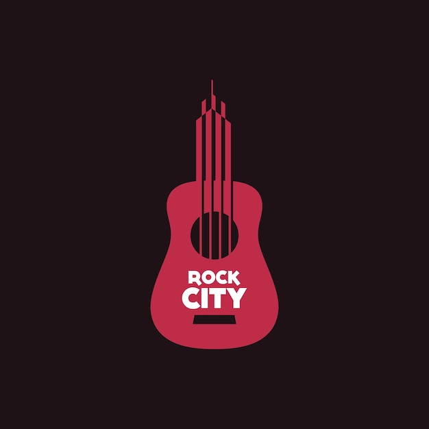 Vector guitarra rock ciudad