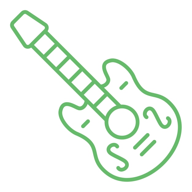 una guitarra verde y blanca con el número 2 en ella