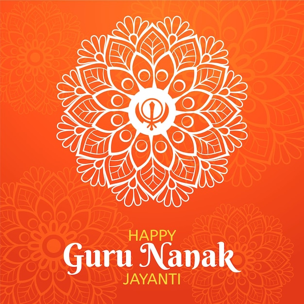 Gurú del diseño plano tradicional nanak jayanti floral