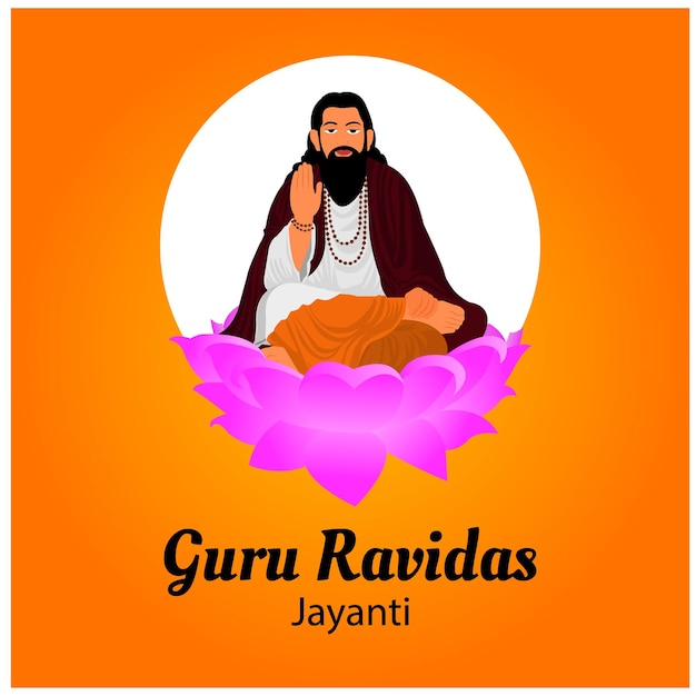 Gurú ravidas jayanti vector ilustración