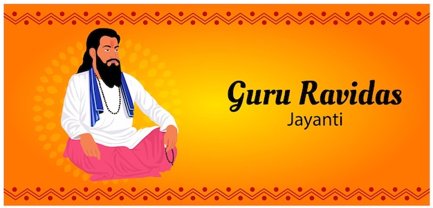 Gurú ravidas jayanti vector ilustración