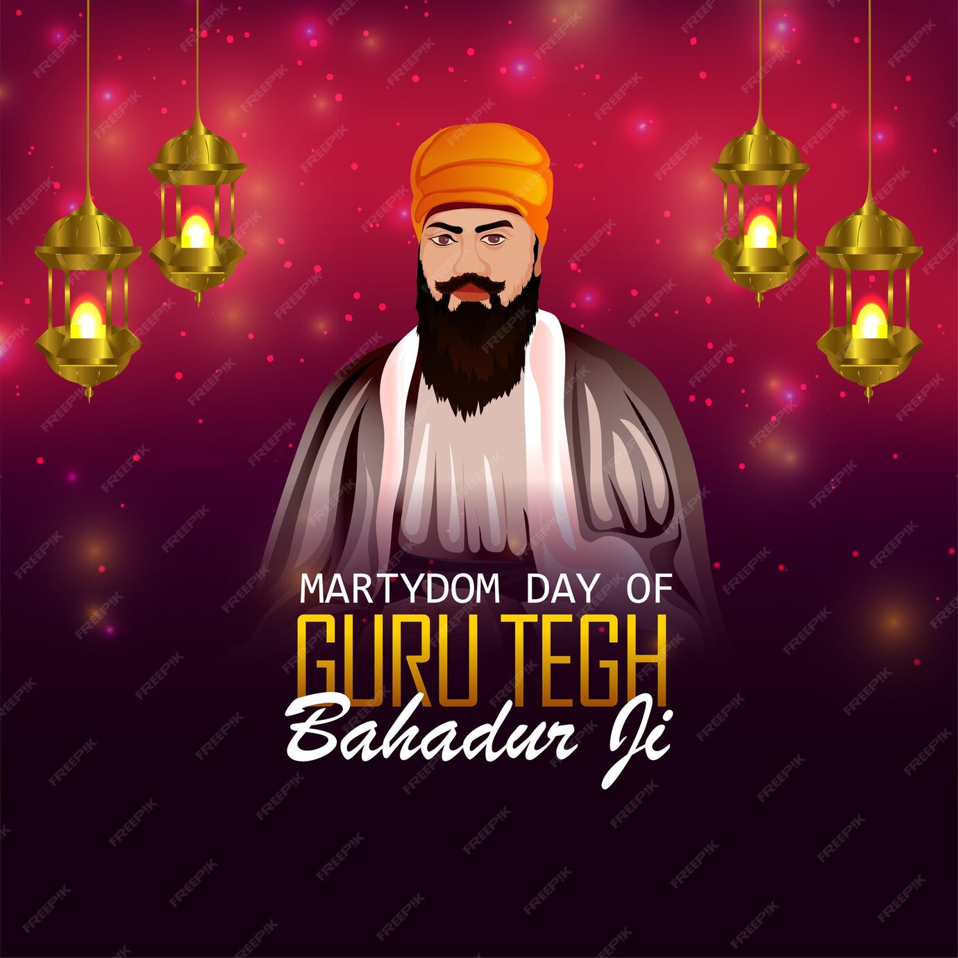 Gurú sij, gurú tegh bahadur shahidi diwas Vector Premium