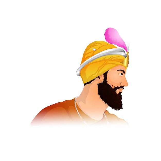 Vector gurú sij ilustración de gurú gobind singh ji