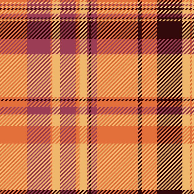 Guy tartan tela a cuadros pastel fondo vectorial de control patrón de textura sin costuras vibrante textil en colores naranja y rojo
