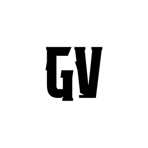 GV monograma diseño del logotipo letra texto nombre símbolo monocromático logotipo alfabeto carácter logotipo simple