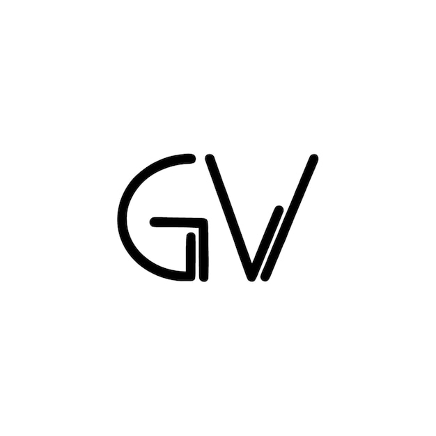 GV monograma logotipo diseño carta texto nombre símbolo monocromo logotipo alfabeto carácter simple logotipo