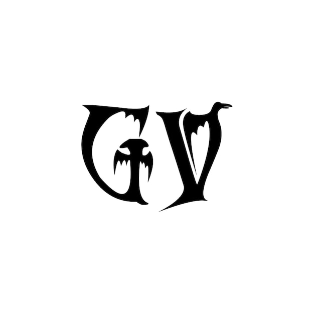GV monograma logotipo diseño carta texto nombre símbolo monocromo logotipo alfabeto carácter simple logotipo