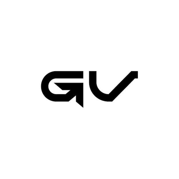 GV monograma logotipo diseño carta texto nombre símbolo monocromo logotipo alfabeto carácter simple logotipo