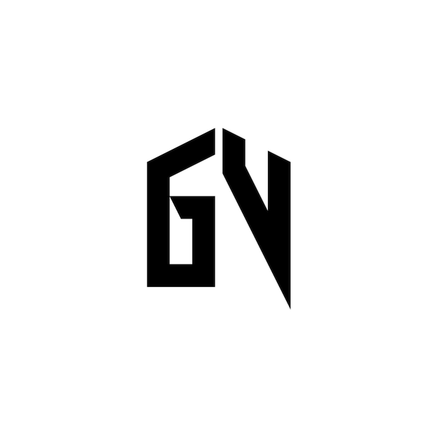 GV monograma logotipo diseño carta texto nombre símbolo monocromo logotipo alfabeto carácter simple logotipo