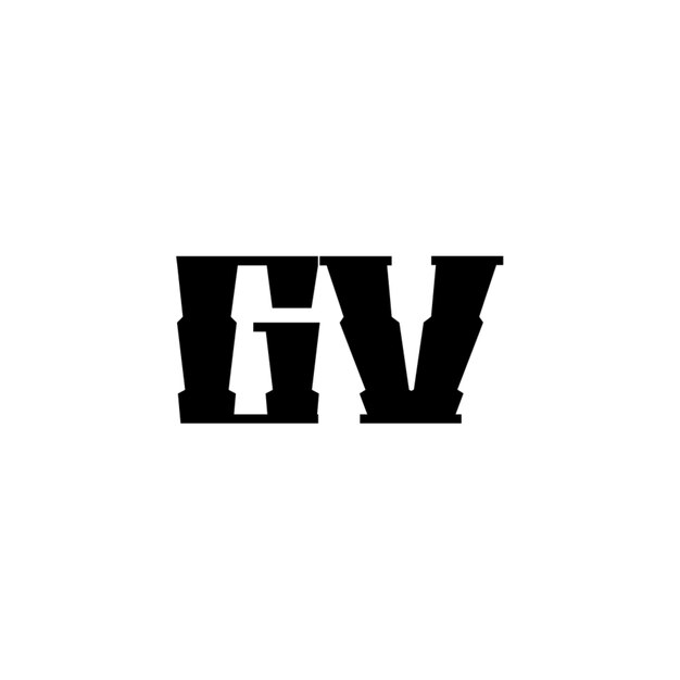 GV monograma logotipo diseño carta texto nombre símbolo monocromo logotipo alfabeto carácter simple logotipo
