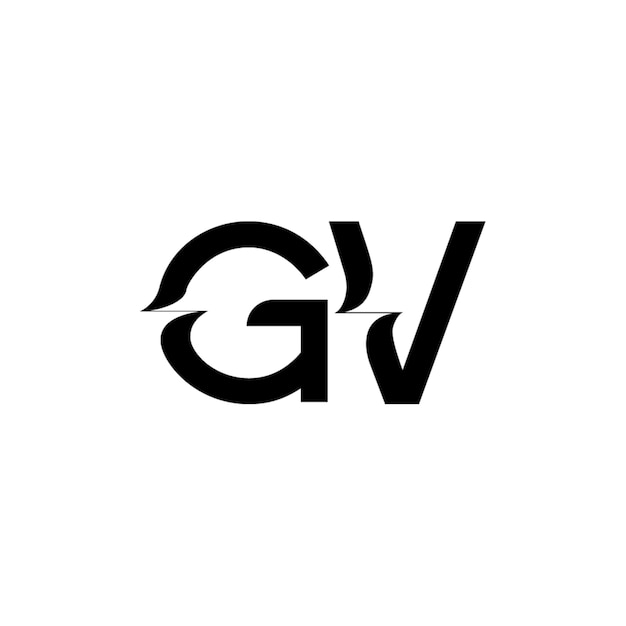 GV monograma logotipo diseño carta texto nombre símbolo monocromo logotipo alfabeto carácter simple logotipo