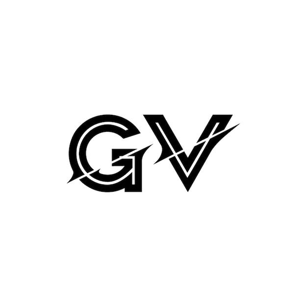 GV monograma logotipo diseño carta texto nombre símbolo monocromo logotipo alfabeto carácter simple logotipo