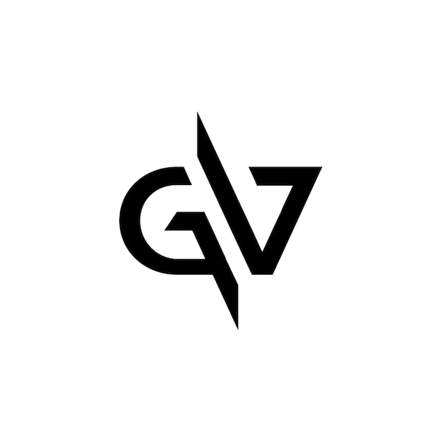 GV monograma logotipo diseño carta texto nombre símbolo monocromo logotipo alfabeto carácter simple logotipo