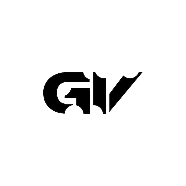 GV monograma logotipo diseño carta texto nombre símbolo monocromo logotipo alfabeto carácter simple logotipo