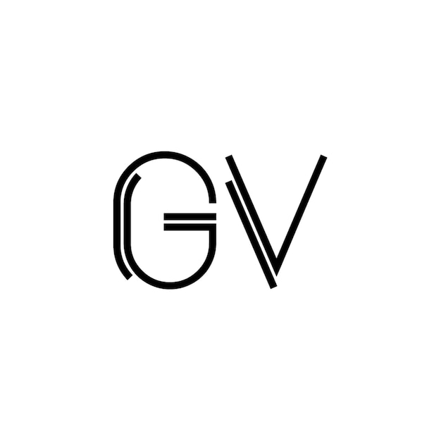 GV monograma logotipo diseño carta texto nombre símbolo monocromo logotipo alfabeto carácter simple logotipo