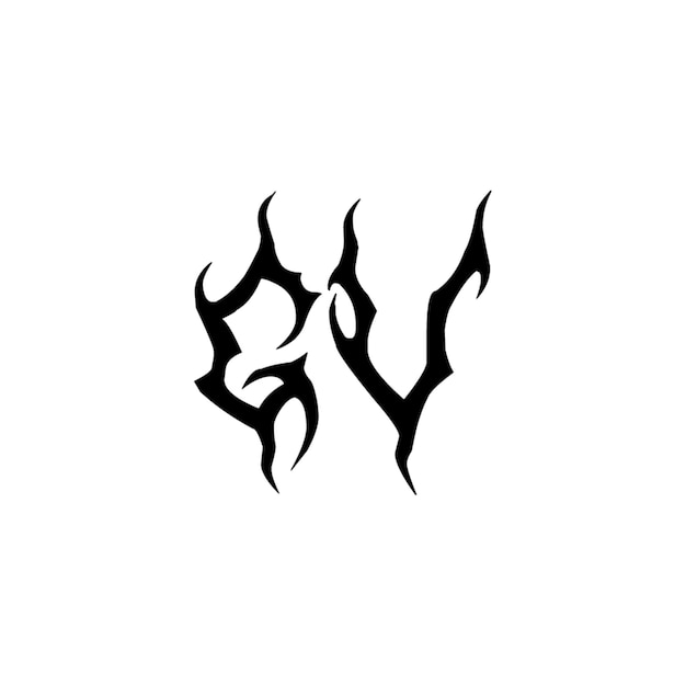 GV monograma logotipo diseño carta texto nombre símbolo monocromo logotipo alfabeto carácter simple logotipo